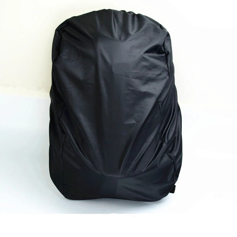 Black backpack cover on a white background