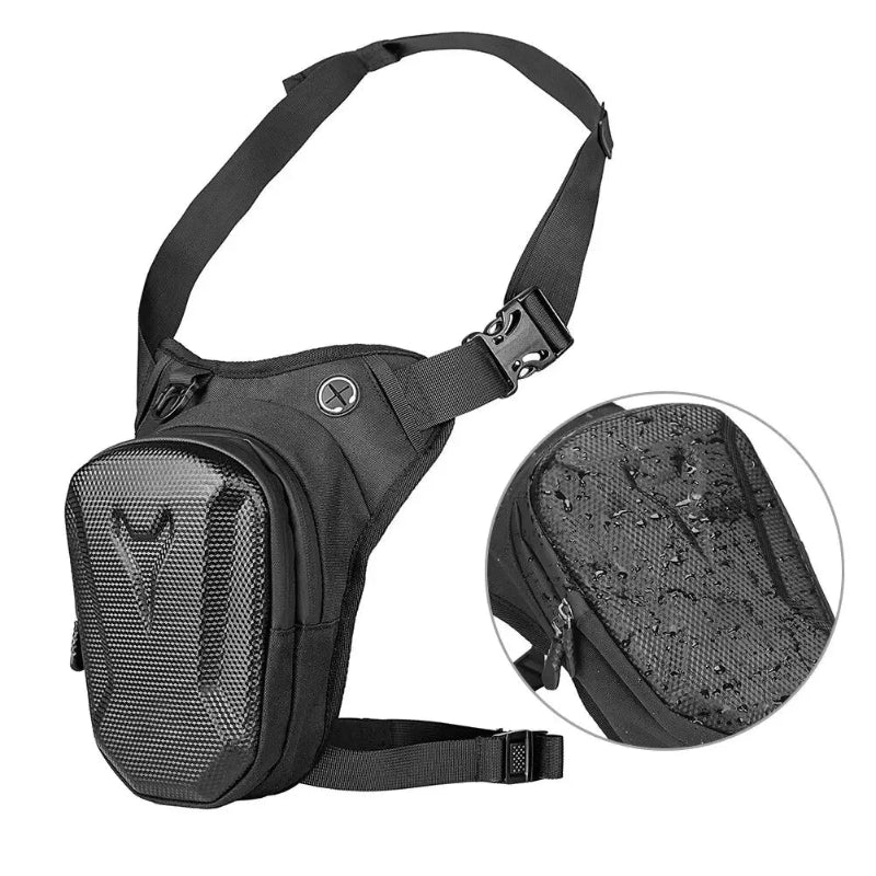 Black tactical shoulder bag with mesh side panel on a white background